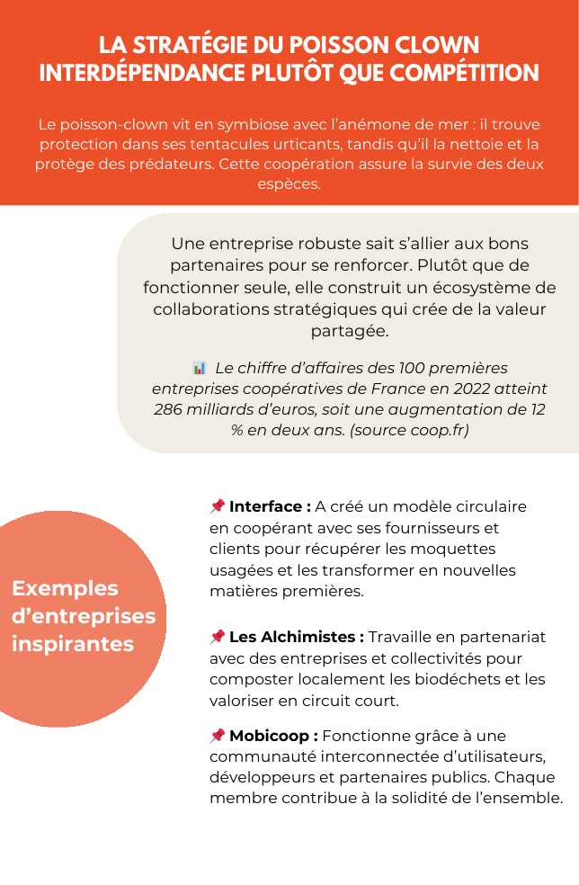 Verso : Description et exemples de la stratégie du Poisson clown